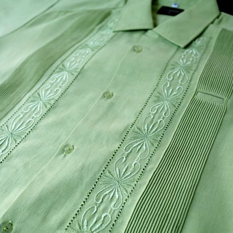 【2027年7月31日までにお届け】【受注生産】【半袖】【 ESG-01S-PIS 】【 S/S GUAYABERA 】【 REJILLADA 】【 PISTACHIO 】【ピスタチオ】