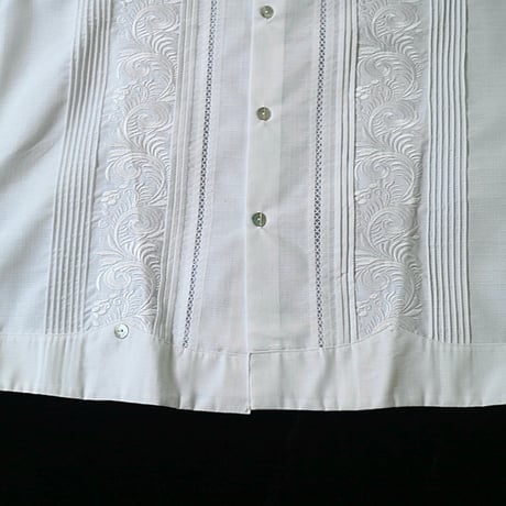 【お取り寄せ商品】【長袖】【袖刺繍】【IMP-101L-W】【 L/S GUAYAMISA】【 WHITE 】【 白 】