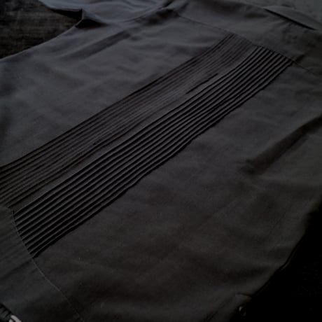 【11月〜12月納期】【受注生産】【長袖】【袖刺繍】【ESG-30L-BS】【 L/S GUAYAMISA】【 BLACK x SILVER 】【 黒 x 銀 】