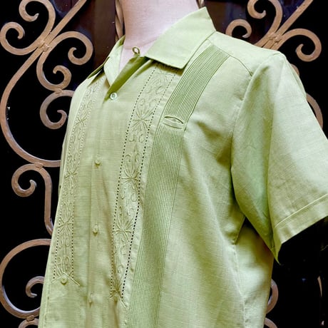 【2027年7月31日までにお届け】【受注生産】【半袖】【 ESG-01S-PIS 】【 S/S GUAYABERA 】【 REJILLADA 】【 PISTACHIO 】【ピスタチオ】
