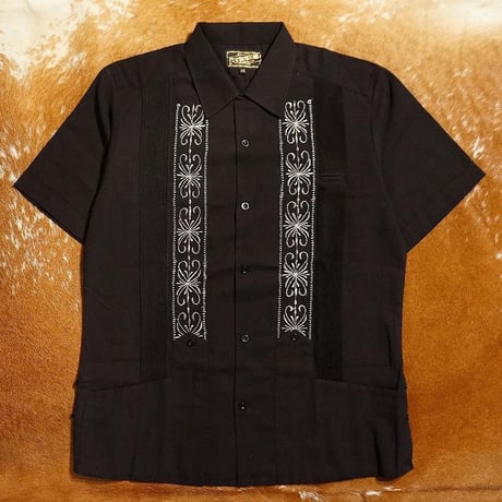 【予約商品】【半袖】【 ESG-01S-BSI 】【 S/S GUAYABERA 】【 REJILLADA 】【 BLACK x SILVER 】【 黒 x 銀 】