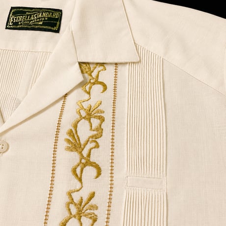 【7月末】【予約】【ESG-20S-OFG】【 REJILLADA 】【S/S GUAYABERA】【OFF WHITExGOLD】 【オフホワイトx金】