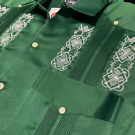 【予約】【半袖】【IMP-DE-03S-GRE-36】【 DEADSTOCK 】【S/S GUAYABERA】【GREEN】 【緑】
