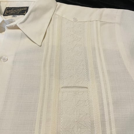 【半袖】【麻の葉柄】【 ESGS-10S-OF】【 S/S GUAYAMISA ASA 】【OFF WHITE】 【オフホワイト】