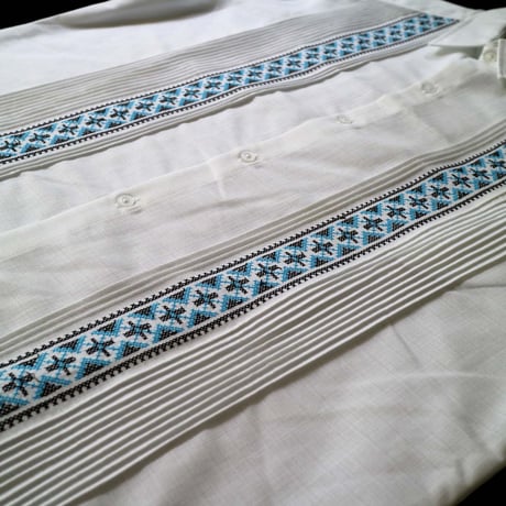 【お取り寄せ商品】【長袖】【ESG-109L-WBL】【CRUZ】【 GUAYAMISA】【 L/S GUAYABERA】【WHITExBLUE】