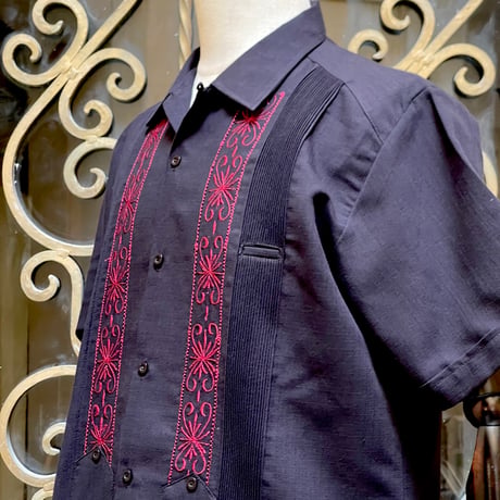【9月下旬】【予約商品】【半袖】【 ESG-01S-BBU 】【 REJILLADA 】【 BLACK x BURGUNDY 】【 黒 x 臙脂(えんじ)色 】