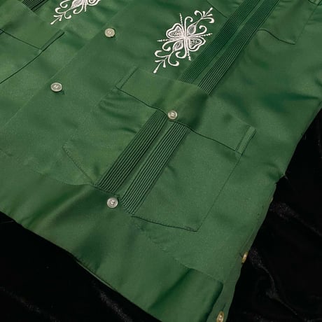 【予約】【半袖】【サイズ36(M)】【IMP-DE-20S-GRE-36】【 DEADSTOCK 】【S/S GUAYABERA】【GREEN】【緑】