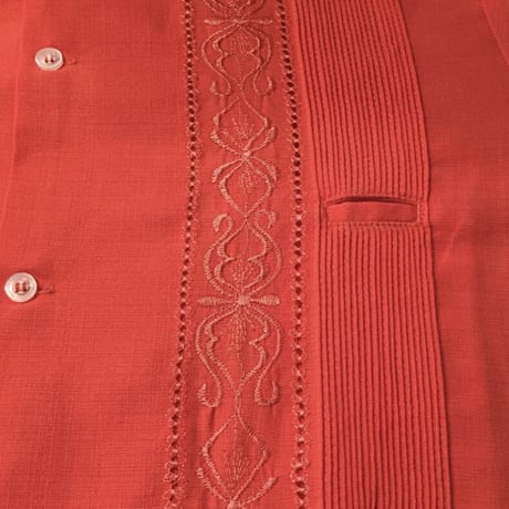 【2027年7月31日までにお届け】【受注生産】【長袖】【 ESG-01L-P 】【 L/S GUAYABERA 】【 REJILLADA 】【 PINK 】【 ピンク 】