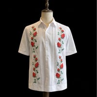 【2027年7月31日までにお届け】【受注生産】【半袖】【 ESG-W10S-WR 】【薔薇 】【 S/S GUAYAMISA 】【 ROSA 】【 WHITE x RED 】【 白 x 赤 】