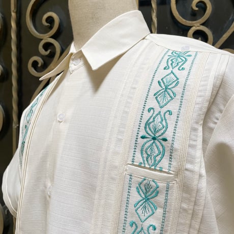 【半袖】【 ESG-32S-OFJA 】【S/S GUAYAMISA】【OFF WHITE x JADE】 【オフホワイト x 翡翠】