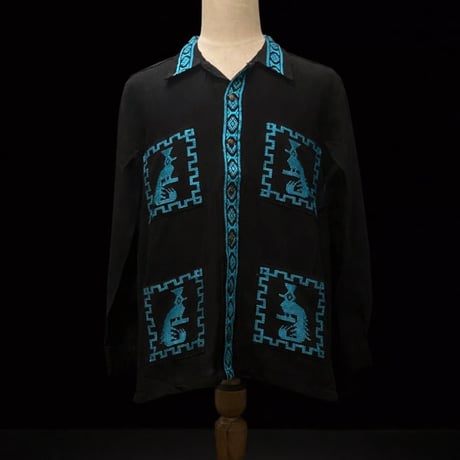 【予約商品】【長袖】【IMP-QTZ-LS-BBL】【GUATEMALA】【 L/S QUETZAL SHIRTS】【BLACKxBLUE】【黒x青】