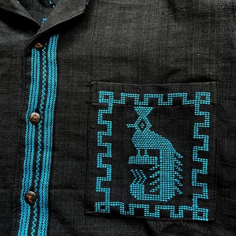 【長袖】【ESGG-QTZ-LS-BBL】【GUATEMALA】【 L/S QUETZAL SHIRTS】【BLACKxBLUE】【黒x青】