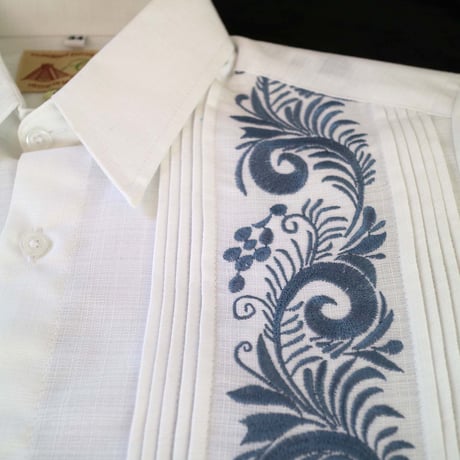 【お取り寄せ商品】【長袖】【IMP-COL-100L-WBL】【GUAYABERAS COLLI】【 L/S GUAYAMISA 】【 WHITExBLUE 】【 白 x 青 】