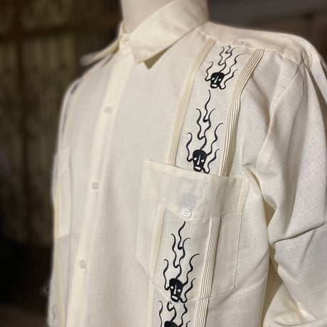 【2027年7月31日までにお届け】【受注生産】【長袖】【SHOTA CALAVERA】【 ESGS-07L-OFB】【 L/S CUBANA 】【OFF WHITExBLACK】