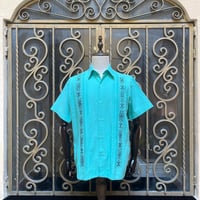 【半袖】【 ESG-32S-TQB 】【 S/S GUAYAMISA 】【TURQUOISE GREEN x BLACK】 【ターコイズグリーンx 黒】