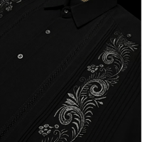 【予約商品】【半袖】【袖刺繍】【ESG-30S-B】【 S/S GUAYAMISA 】【BLACK】【 黒 】
