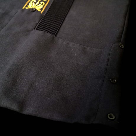 【予約商品】【 半袖 】【 ESG-01S-BG 】【 S/S GUAYABERA 】【 REJILLADA 】【 BLACK x GOLD 】【 黒 x 金 】