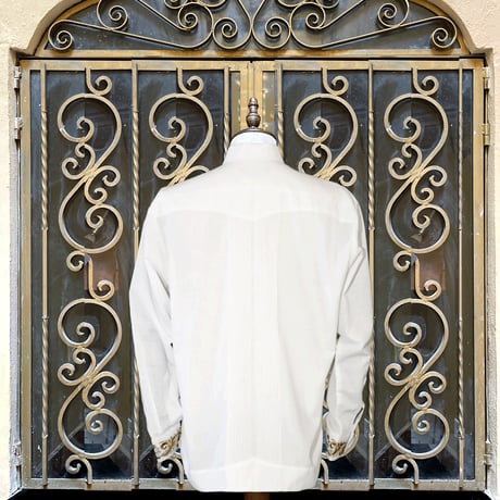 【お取り寄せ商品】【長袖】【袖刺繍】【IMP-101L-WG】【 L/S GUAYAMISA 】【 WHITE x GOLD 】【 白 x 金 】