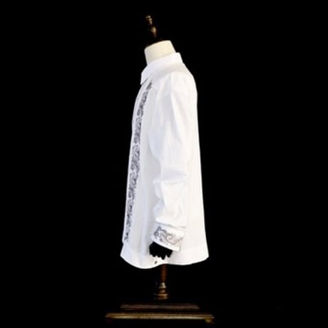 【お取り寄せ商品】【長袖】【袖刺繍】【IMP-101L-WS】【 L/S GUAYAMISA 】【 WHITE x SILVER 】【 白 x 銀 】