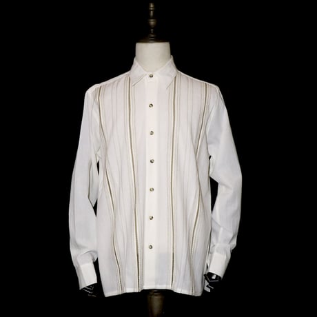 【お取り寄せ商品】【長袖】【ESG-108L-OFBR】【 L/S GUAYAMISA】【 COTTON 】【 OFF WHITE x BROWN 】【 オフホワイト x 茶色 】