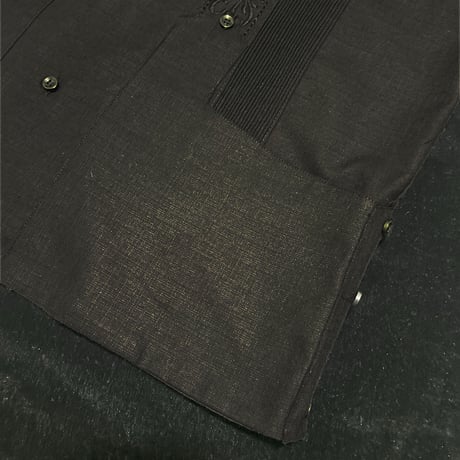 【予約】【 半袖 】【 ESG-01S-B 】【 S/S GUAYABERA 】【 REJILLADA 】【 BLACK 】【 黒 】