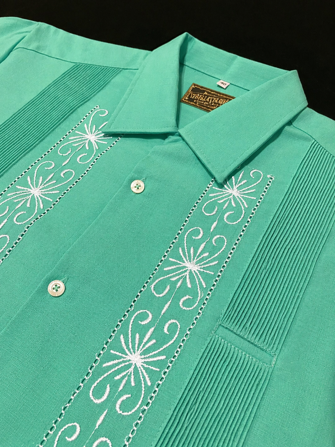 ESTRELLA STANDARD GUAYABERA　REJILLADA半袖 予約商品】【半袖】【 ESG-01S-TQW 】【S/S REJILLADA】【TURQUO
