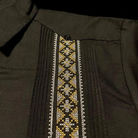 【長袖】【 ESG-37L-BG 】【クロス 】【 L/S GUAYAMISA 】【 CRUZ 】【BLACKx GOLD 】【 黒 x 金】