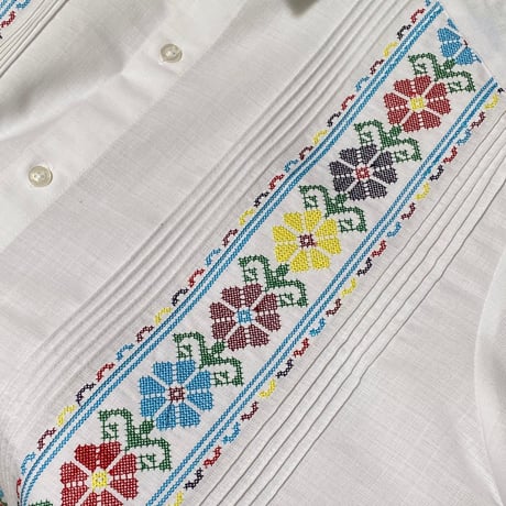 【お取り寄せ商品】【半袖】【IMP-COL-131S-WM】【GUAYABERAS COLLI】【 S/S GUAYAMISA】【 WHITExMULTI 】【白xマルチカラー】