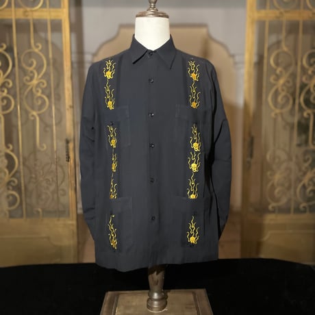 【2027年7月31日までにお届け】【受注生産】【長袖】【SHOTA CALAVERA】【 ESGS-07L-BG】【 L/S CUBANA 】【BLACKxGOLD】 【黒x金】