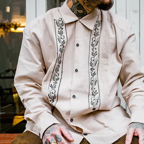 【2027年7月31日までにお届け】【受注生産】【長袖】【 ESG-20LP-LBEB 】【 REJILLADA CIPRE 】【 POLYESTER 】【 LIGHT BEIGE x BLACK 】