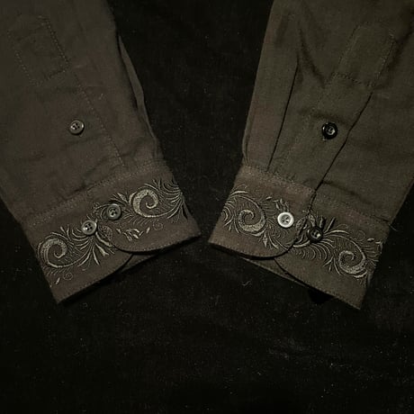 【9月】【予約商品】【長袖】【袖刺繍】【ESG-T30L-B】【 L/S GUAYAMISA 】【 BLACK  】【 黒 】