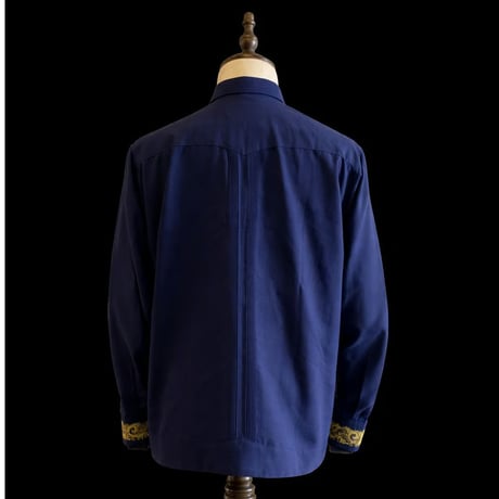 【予約商品】【長袖】【袖刺繍】【ESG-T30L-NG】【 L/S GUAYAMISA 】【 NAVY x GOLD 】【 紺 x 金 】