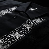 【予約商品】【半袖】【 ESG-01S-BSI 】【 S/S GUAYABERA 】【 REJILLADA 】【 BLACK x SILVER 】【 黒 x 銀 】