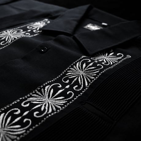 【予約商品】【半袖】【 ESG-01S-BSI 】【 S/S GUAYABERA 】【 REJILLADA 】【 BLACK x SILVER 】【 黒 x 銀 】
