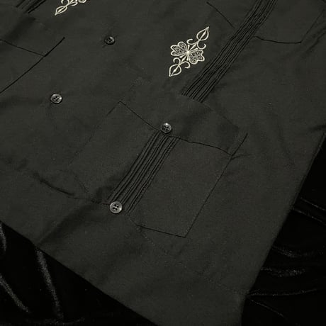 【予約】【半袖】【サイズ38(L)】【IMP-DE-24S-BW-38】【 DEADSTOCK 】【S/S GUAYABERA】【BLACKxWHITE】【黒x白】