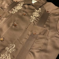 【予約】【半袖】【サイズ38(L)】【IMP-DE-28S-CH-38】【 DEADSTOCK 】【S/S GUAYABERA】【CHOCOLATE】  【茶色】