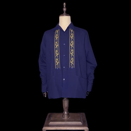 【2027年7月31日までにお届け】【受注生産】【ESG-20L-NG】【REJILLADA 】【L/S GUAYABERA】【NAVYx金】 【紺x金】
