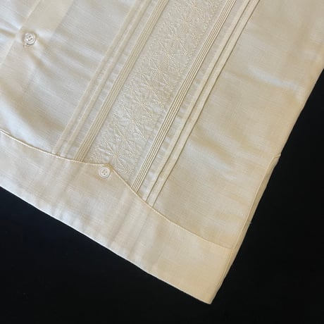 【長袖】【麻の葉柄】【 ESGS-10L-OF】【 L/S GUAYAMISA ASA 】【OFF WHITE】 【オフホワイト】