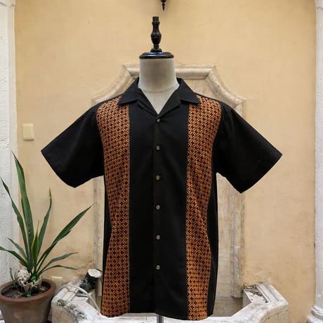 【予約商品】【半袖】【 ESGP-09-7S-B 】【リネン100%】【 S/S FRONT PANEL SHIRTS 】【 VINTAGE BATIK 】