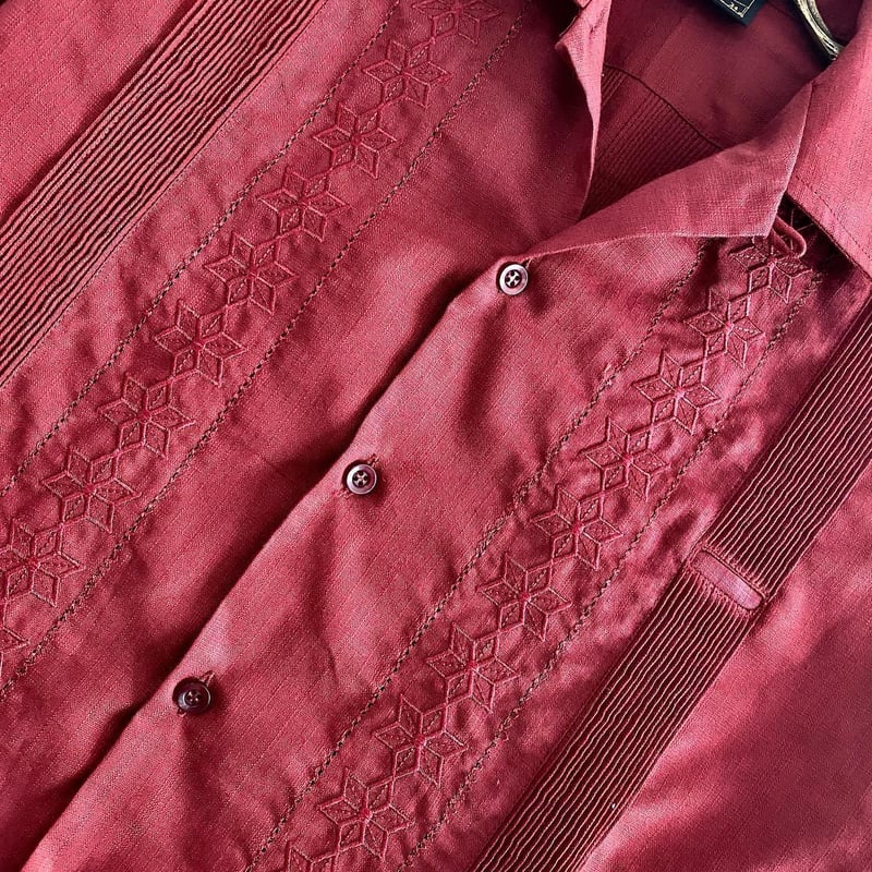 その他ブランド / ESTRELLASTANDARD/エストレアスタンダード/長袖シャツ/44/コットン/RED 長袖】【ESGS-03L-BU】【L/S GUAYABERA】 【MOTA】【 BURGUN