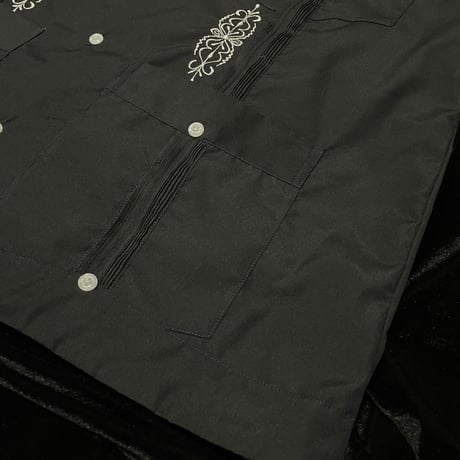 【予約】【半袖】【サイズ40(XL)】【IMP-DE-29S-BW-40】【 DEADSTOCK 】【S/S GUAYABERA】【BLACKxWHITE】  【黒x白】