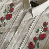 【半袖】【 ESG-W10S-WR 】【薔薇 】【 S/S GUAYAMISA 】【 ROSA 】【 WHITE x RED 】【 白 x 赤 】