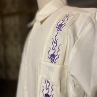 【ご注文日より１年以内にお届け】【受注生産】【長袖】【SHOTA CALAVERA】【 ESGS-07L-OFPU】【 L/S CUBANA 】【OFF WHITExPURPLE】