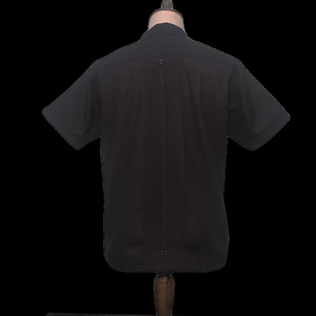 【予約】【 半袖 】【 ESG-01S-B 】【 S/S GUAYABERA 】【 REJILLADA 】【 BLACK 】【 黒 】