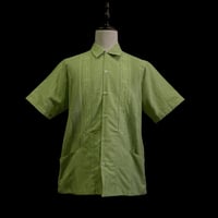 【半袖】【IMP-DLEO-01S-PIS-1】【GUAYABERAS DLEO】【 S/S REJILLADA】【PICTACHIO】
