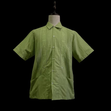 【予約】【半袖】【IMP-DLEO-01S-PIS-1】【GUAYABERAS DLEO】【 S/S REJILLADA】【PICTACHIO】