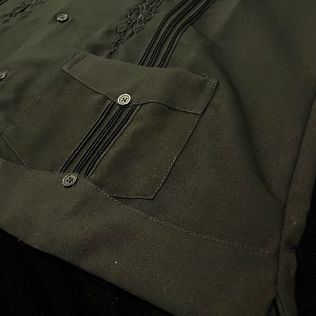 【予約】【半袖】【IMP-DE-07S-B-38】【 DEADSTOCK 】【S/S GUAYABERA】【BLACK】 【黒】