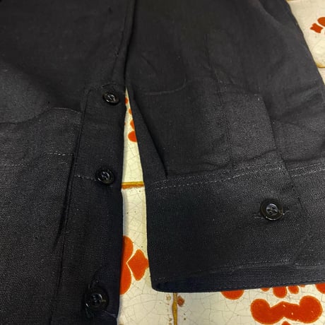【2027年7月31日までにお届け】【受注生産】【長袖】【 ESGS-03L-B 】【 L/S GUAYABERA 】【 REJILLADA MOTA 】【 麻の葉柄 】【 BLACK 】【 黒 】
