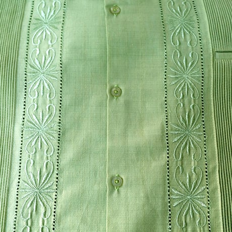 【2027年7月31日までにお届け】【受注生産】【半袖】【 ESG-01S-PIS 】【 S/S GUAYABERA 】【 REJILLADA 】【 PISTACHIO 】【ピスタチオ】