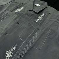 【予約】【半袖】【サイズ42(2XL)】【IMP-DE-32S-CHW-42】【 DEADSTOCK 】【S/S GUAYABERA】【CHARCOALxWHITE】  【炭黒x白】